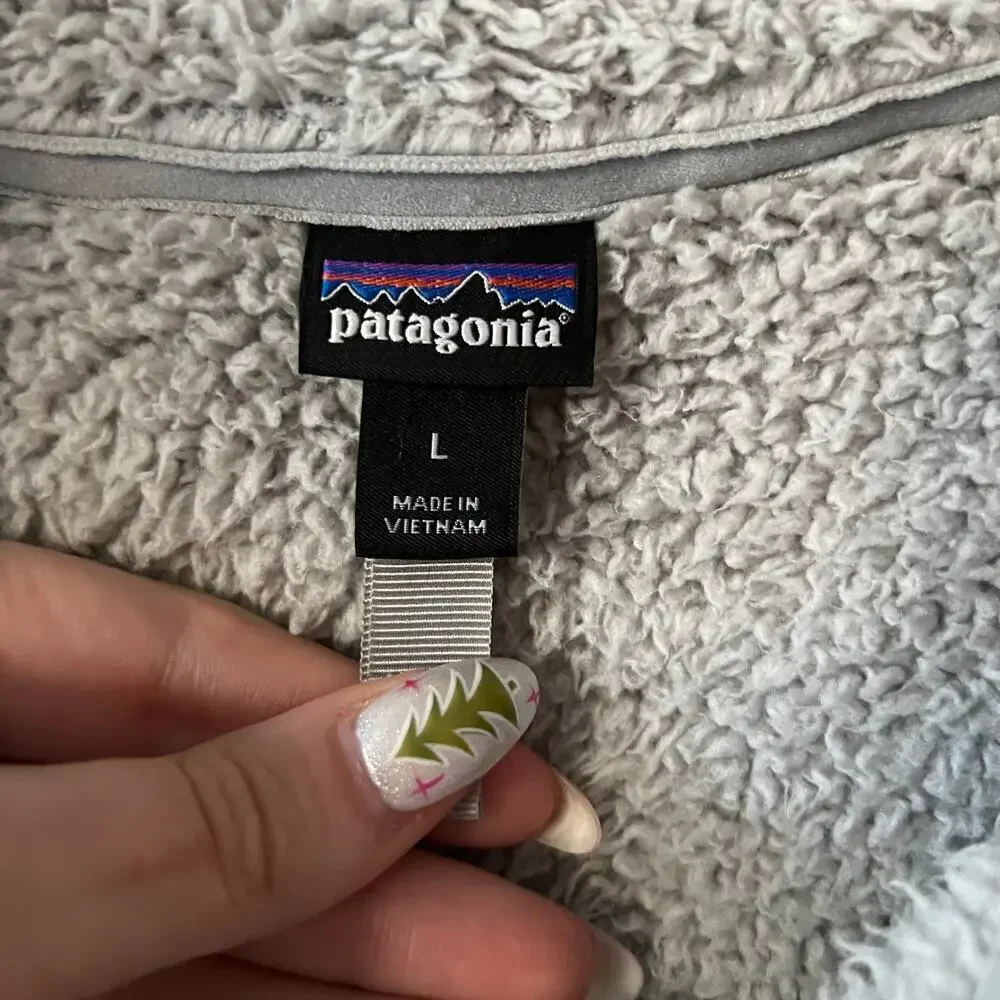 Patagonia Los Gatos Light Gray 1/4 Zip Sherpa Pullover Size Large - Picture 4 of 6